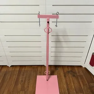 pornhint Pornhint Pretty in Pink Cock and Ball Pillory Stand CBT Clamp BDSM Chastity Smasher Bondage Sissy Slave Cuckold Crusher Restraint Dungeon Furniture