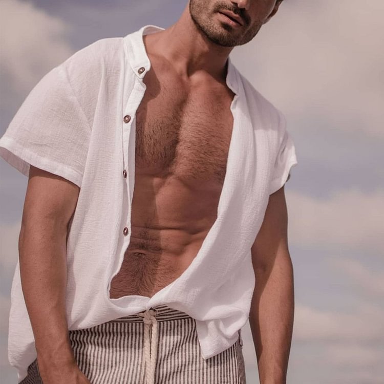Men's Simple Design Short Sleeve Shirt