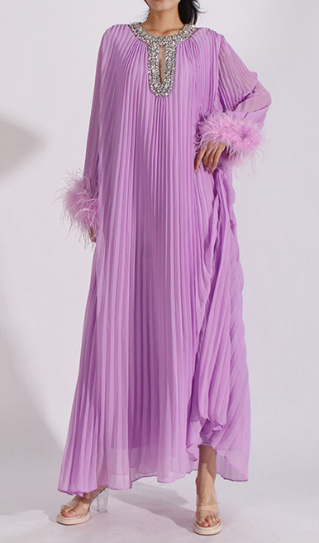 strapless open back dress Sochi Gown Hot Pink Feather Evening Dress