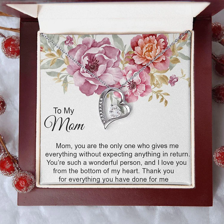 To My Mom S925 Heart Necklace "I love you from the bottom of my heart" Emotional Gifts For Mother