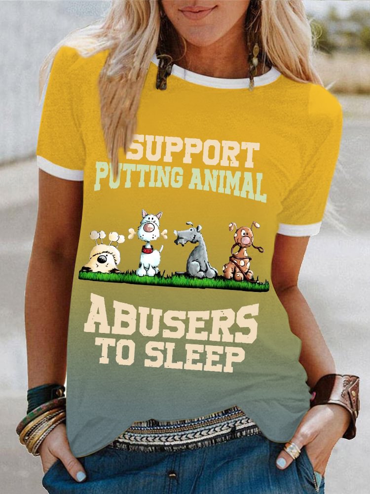 I Support Putting Animal Abusers To Sleep Short Sleeve T-Shirt