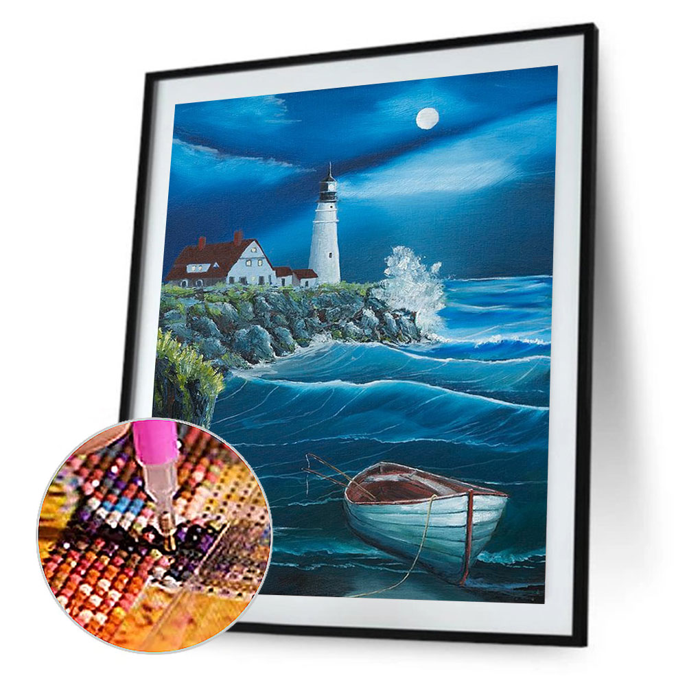 (Multi-Size) Seaside Lighthouse - Round/Square Drill Diamond Painting, Square diamond 40*50cm, 501 Original
(Multi-Size) Seaside Lighthouse - Round/Square Drill Diamond Painting, Square diamond 40*50cm, 501 Original