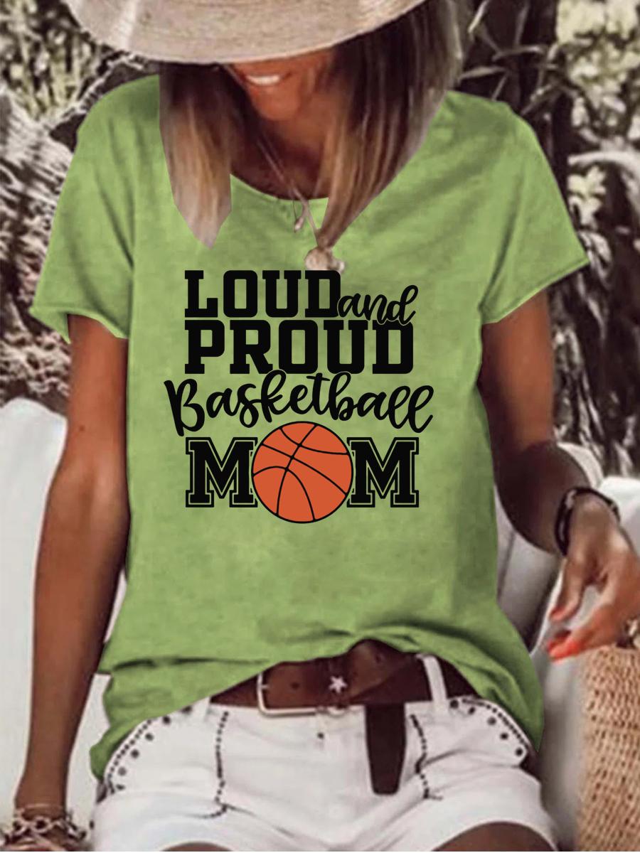 Loud and proud basketball mom Raw Hem Tee-Guru-buzz