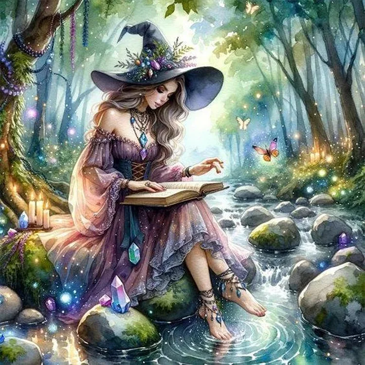 Learning Witch - Full Round - Diamond Painting(50*50cm)