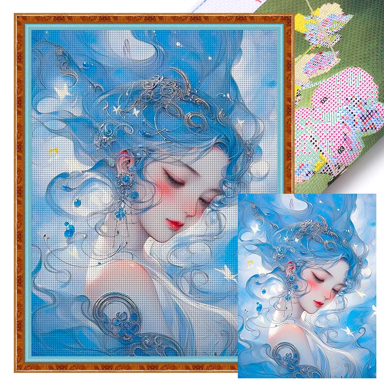 『YiShu』Dreamy Sky Girl Art - 11CT Stamped Cross Stitch(45*60cm)