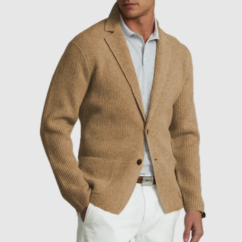 Men's long sleeve knitted blazer