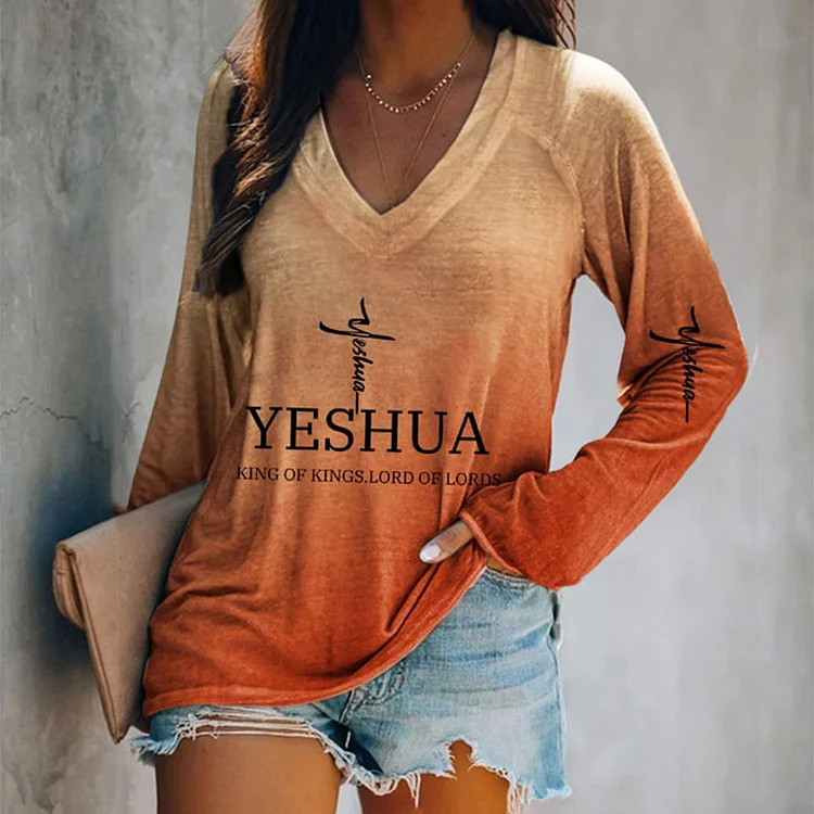 Comstylish Women's Yeshua King Of Kings Lord Of Lords Print Casual T-Shirt