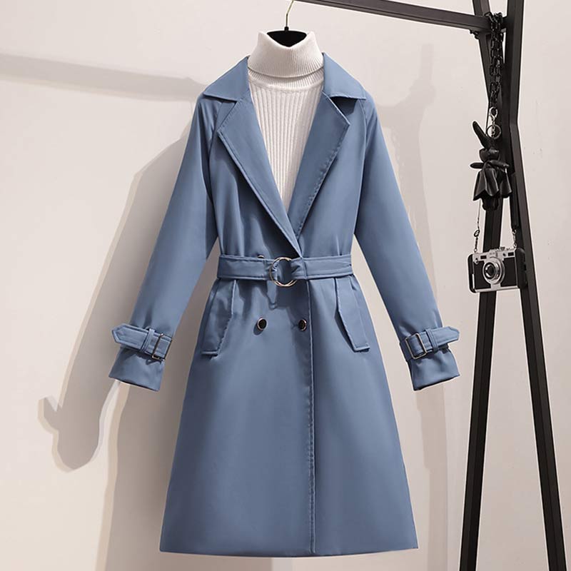 Loose Double Button Lapel Trench Coat