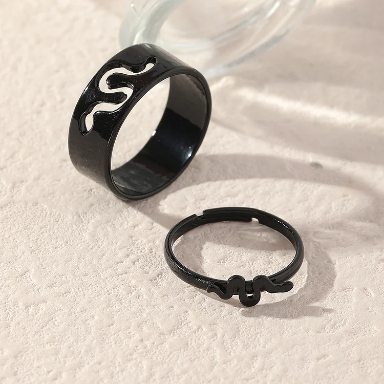 Rz0673 Bracelet Fashion Personality Trendy Punk Animal Snake-Shaped Hollow Ring Couple Couple Rings