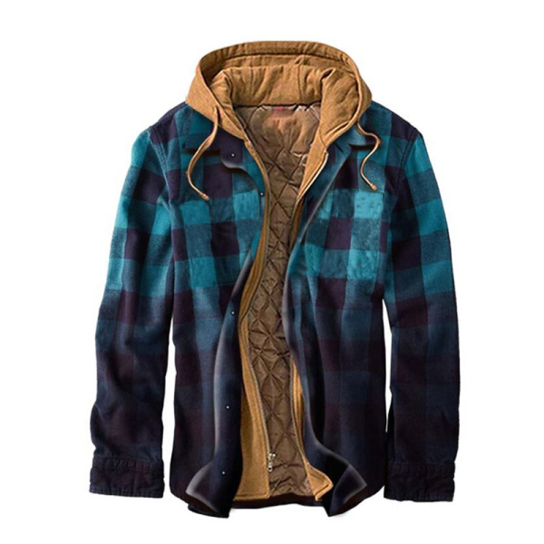Men's Lined Hooded Flannel Jacket