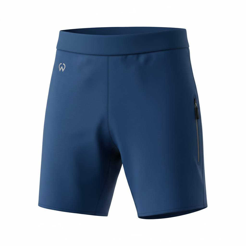 thesupersurf Blue Functional Athletic Shorts with Zip Pockets