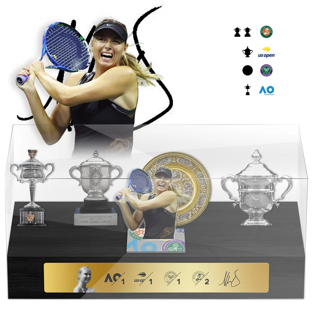 Maria Sharapova Tennis Grand Slam Display Case Metal Trophy Case