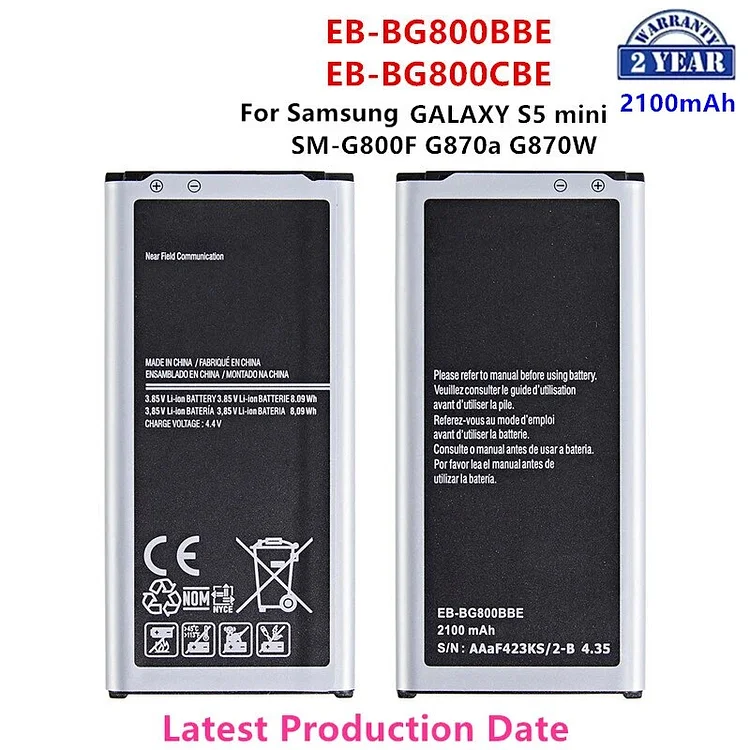Brand New EB-BG800BBE EB-BG800CBE 2100mAh Battery For Samsung Galaxy S5 mini S5MINI SM-G800F G870A G870W Mobile Phone