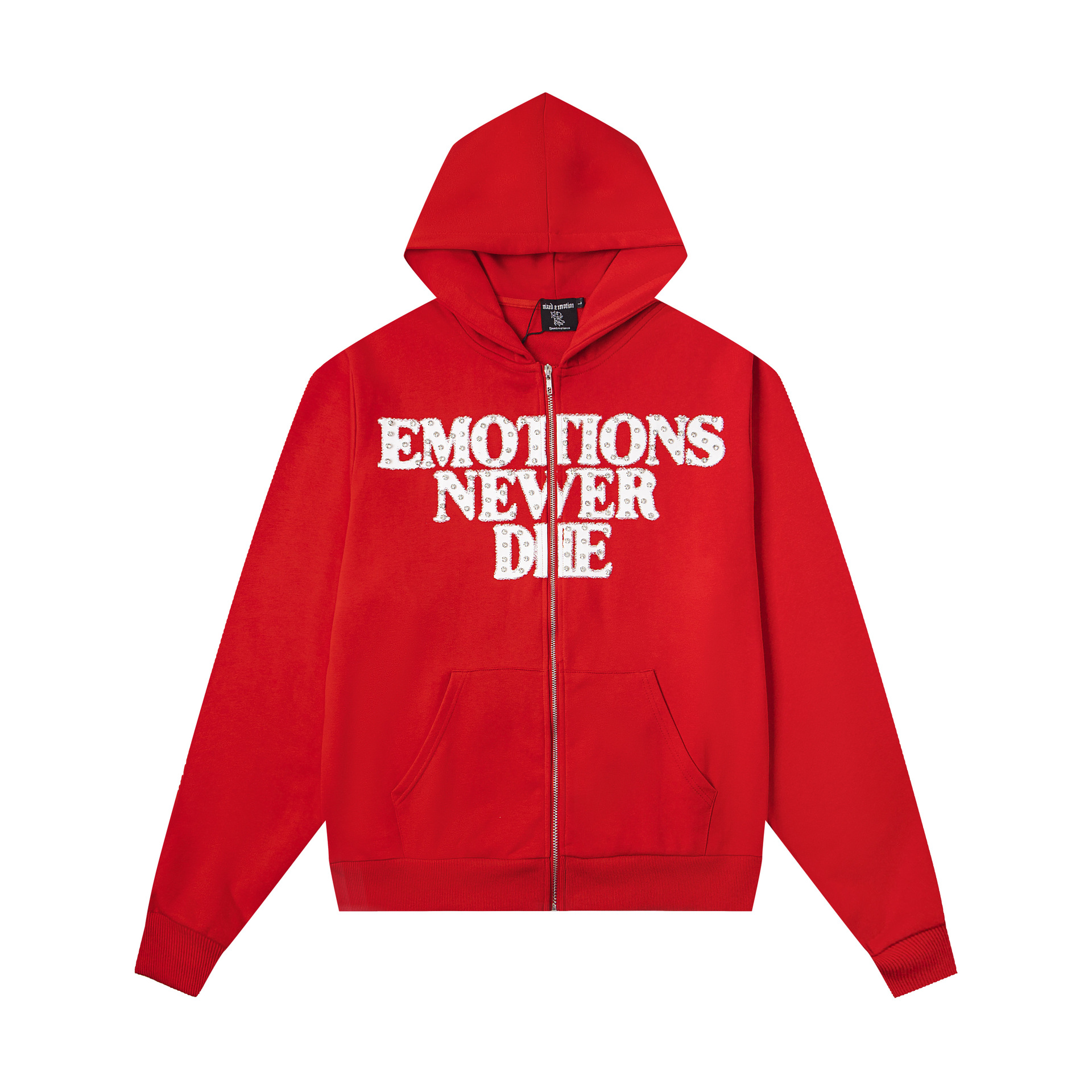 MIXED EMOTION Zip Hoodie | Emotions Never Die Red