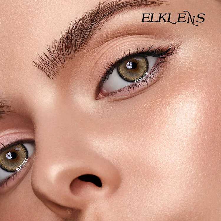 ELKLENS Glutinous Brown Prescription Colored Contact Lenses