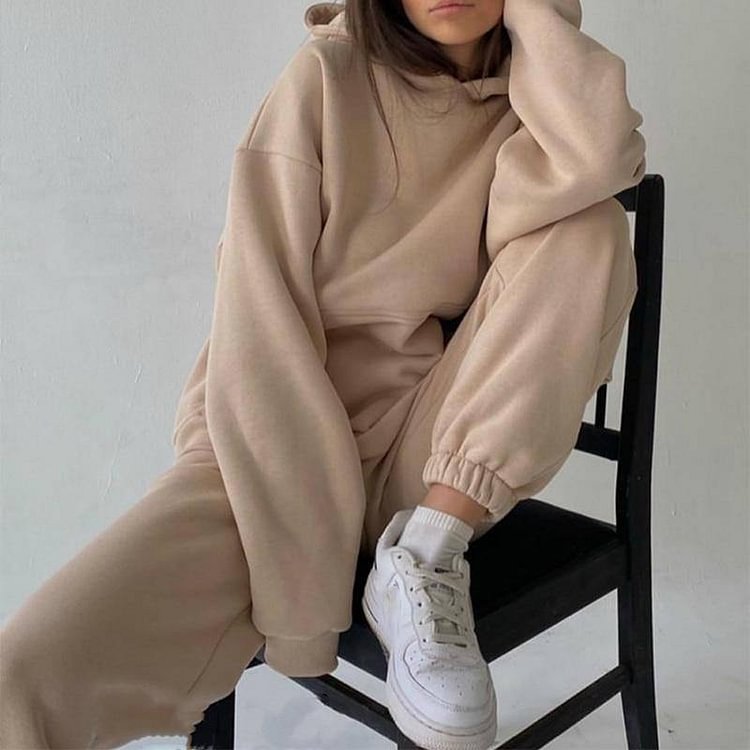 Tracksuits Women's Hoodie Pants Set Oversized Long Sleeve Sportwear Tracksuit Set Spring Autumn Suits On Fleece For Women