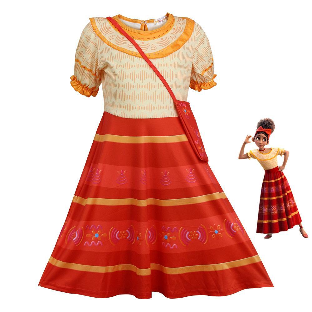 encanto princess dress Jurebecia Isabela Princess Dress up for Girls Encanto Costume for Kids Toddler Cosplay Costume with Accessories