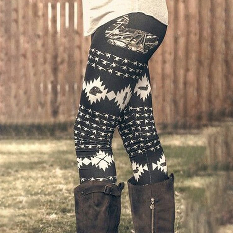 VChics Geometric Western Print Casual Leggings