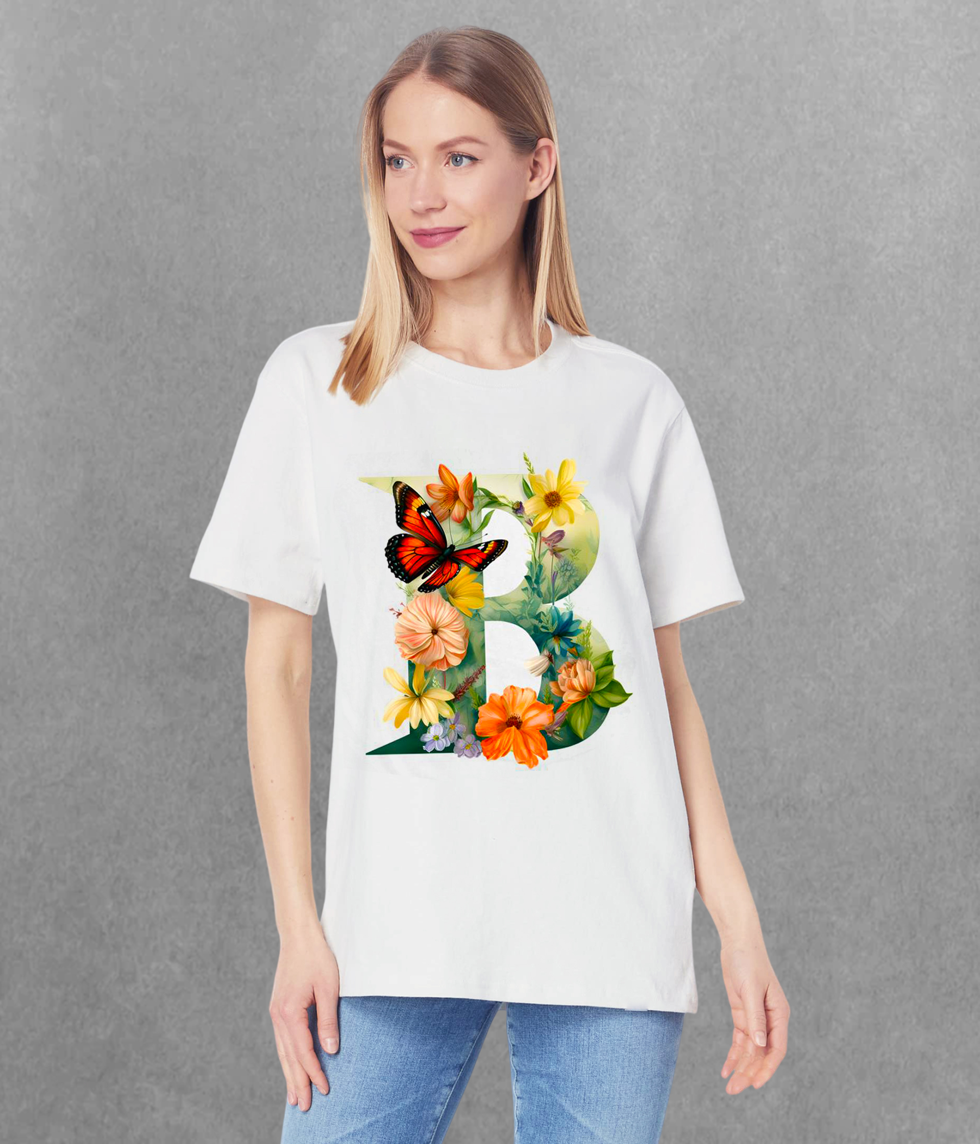 Alphabet Ladies - Floral T-Shirt -0713-Guru-buzz