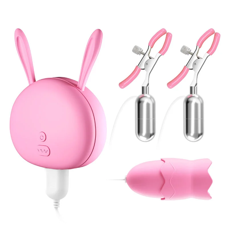 Breast Clip Egg Skipping Breast Massager - Rose Toy