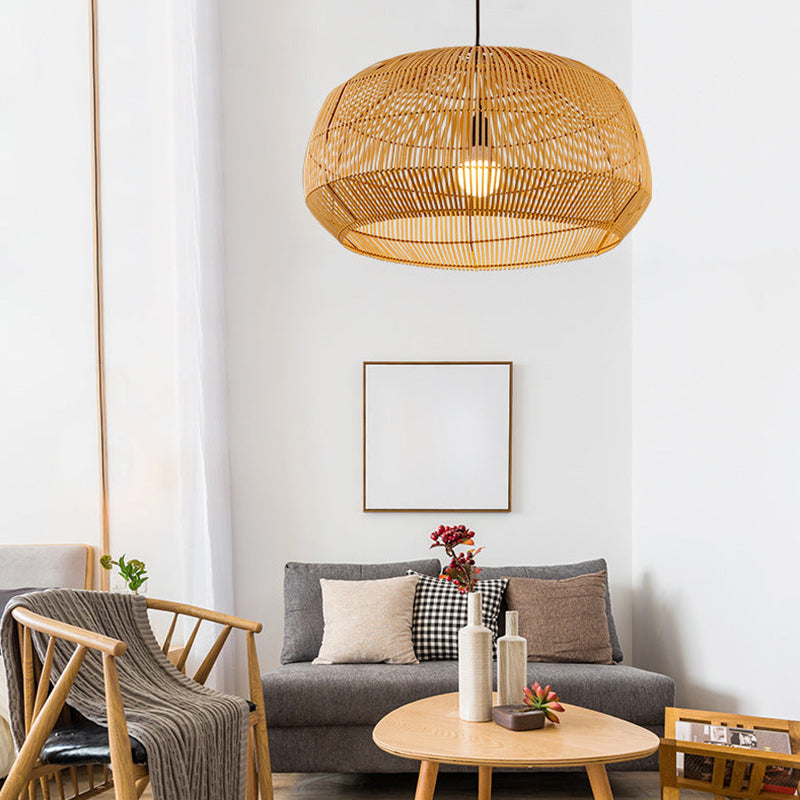 Bamboo Round Pendant Lighting Fixture