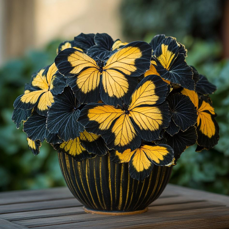 Moonlight Butterfly Begonia - Yellow and black
