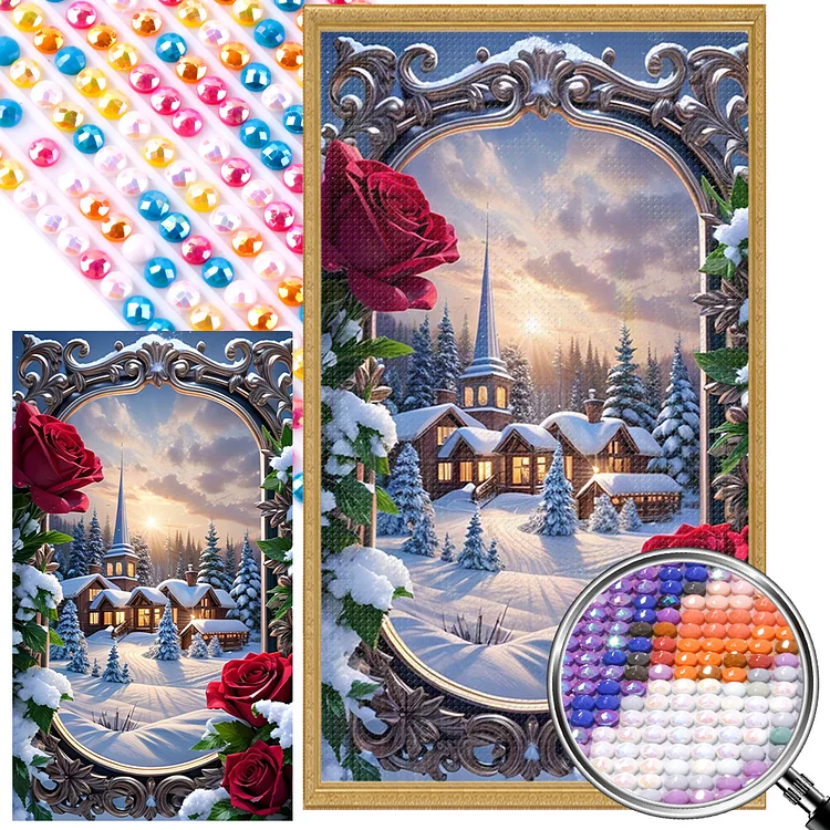 Picture Frame Garden - Full Round(Partial AB Drill) - Diamond Painting(45*75cm)