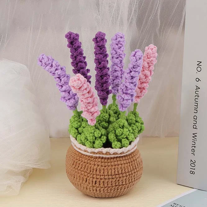 MeWaii® Crochet Flowers Kit For Beginner Potted Plants with Easy Peasy Yarn