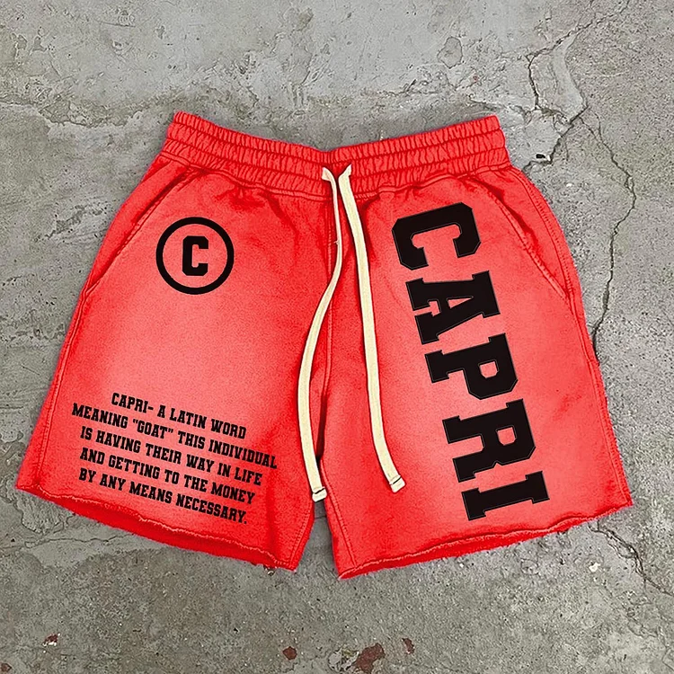 Capri Print Drawstring Shorts