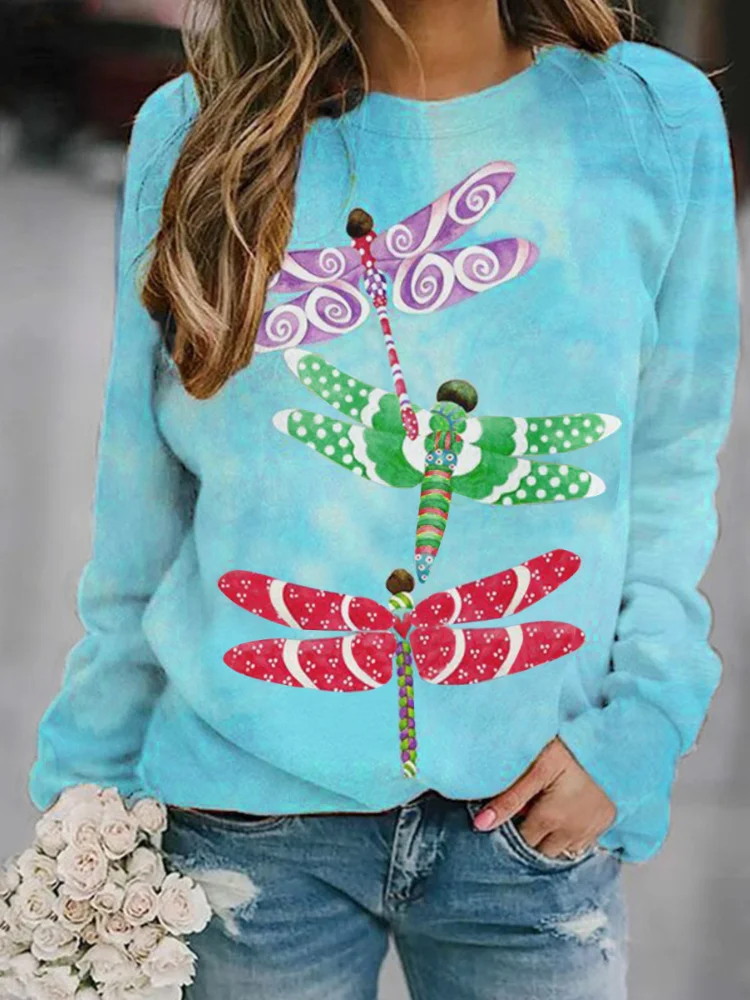 Dragonflies Art Print Comfy Pullover