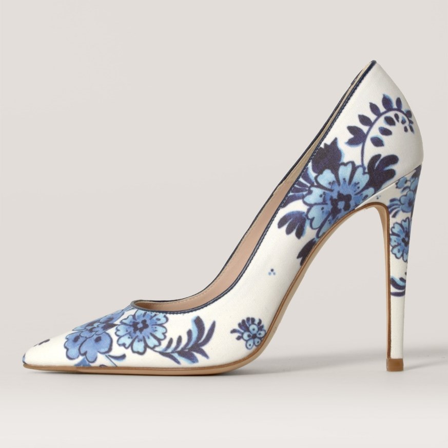 Floral pointed toe pumps hotsell