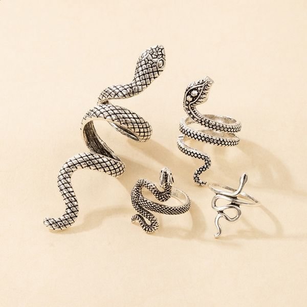 4 pcs Adjustable Serpent Rings