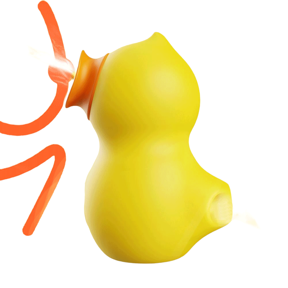 Mr.duck 2-in-1 Sucking & Tongue-licking Vibrstor - Rose Toy