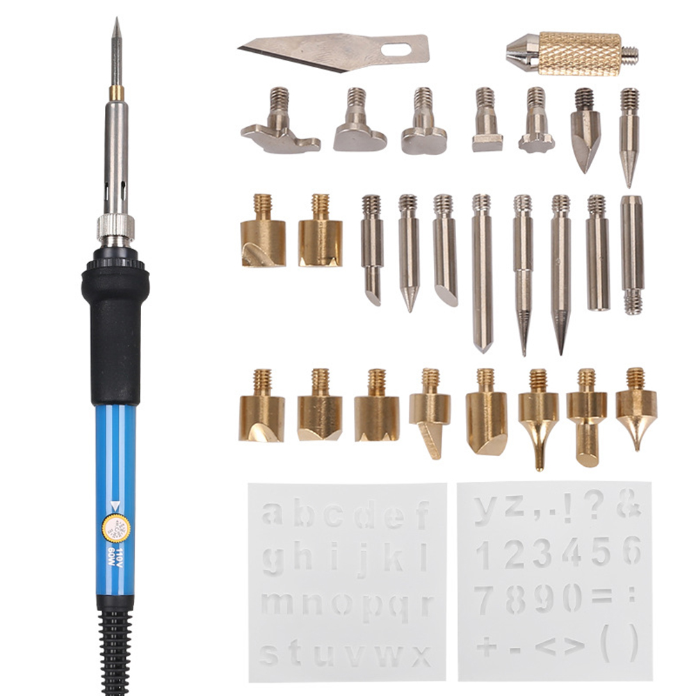 28 in 1 Wood Burning Kit 60W Temp Adjustable Pyrography Soldering Iron, U.s. regulations, 501 Original
28 in 1 Wood Burning Kit 60W Temp Adjustable Pyrography Soldering Iron, U.s. regulations, 501 Original