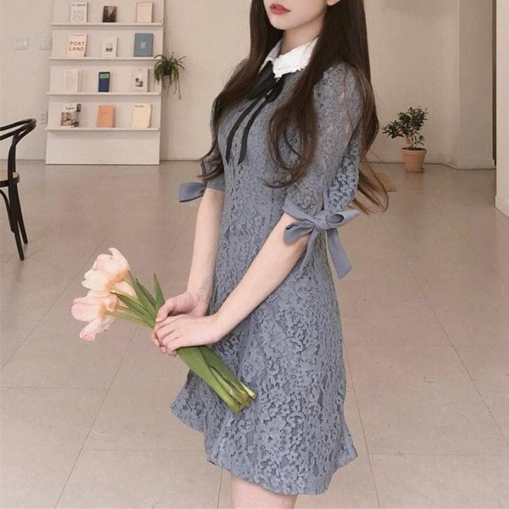 Retro Lace Bow Dress SP13777