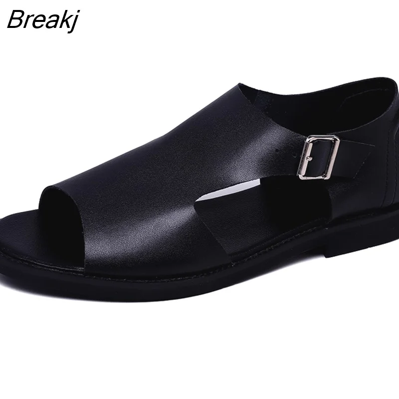 Breakj Summer Men's Sandals 2023 Casual Beach Men's Casual Shoes High-quality Leather Men's Sandals Shoes