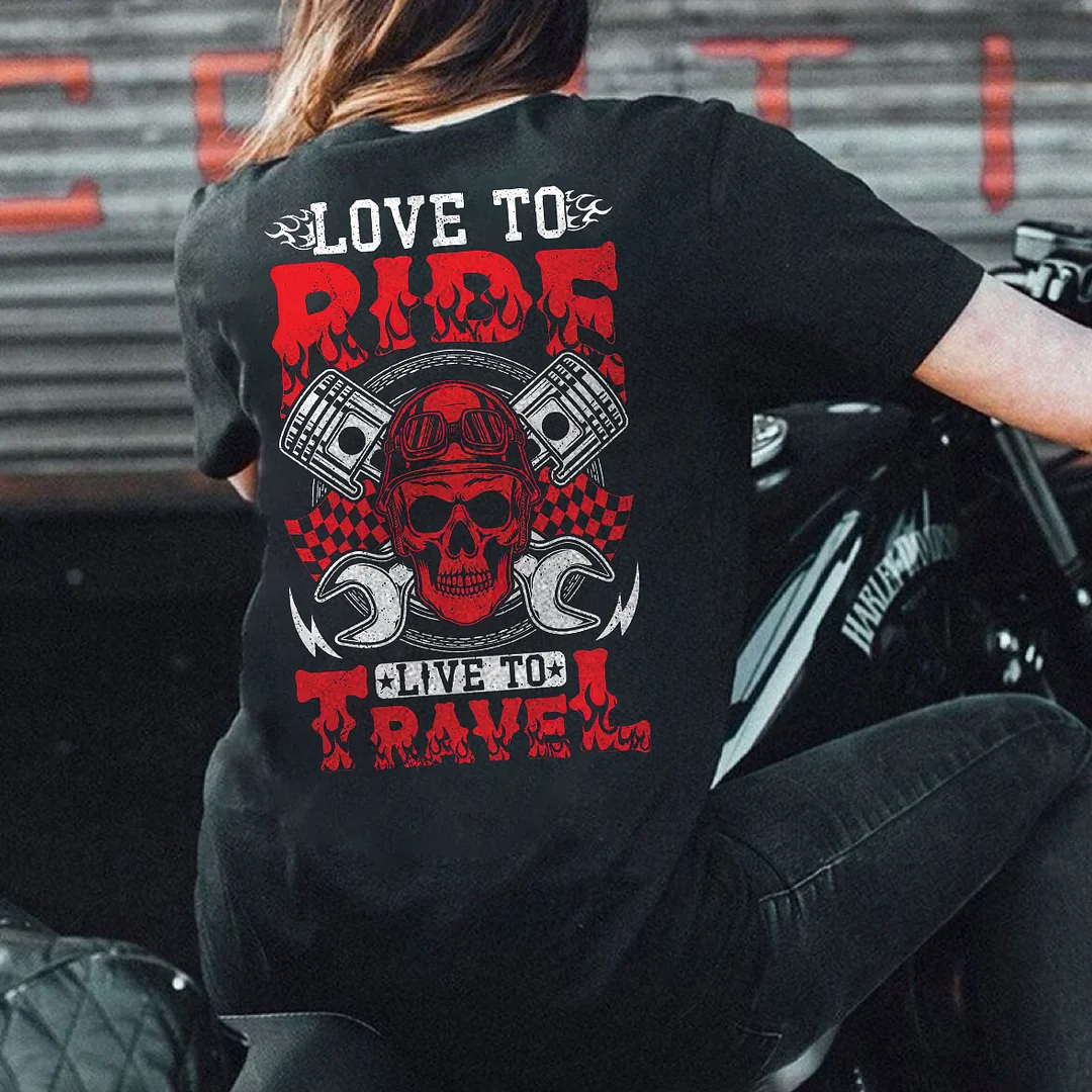 Love To Ride Printed Women's T-shirt - Devcarry