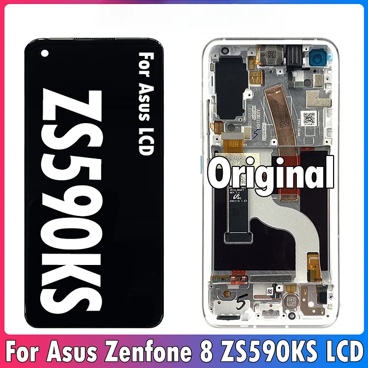Original 5.9" For ASUS Zenfone 8 LCD Display Screen Touch Panel Digitizer For Asus ZS590KS I006D Display No Frame Repair 120Hz