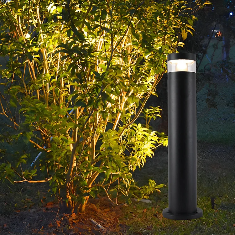 Cylindrical Creative Waterproof LED Black Modern Outdoor Lawn Lights - Appledas