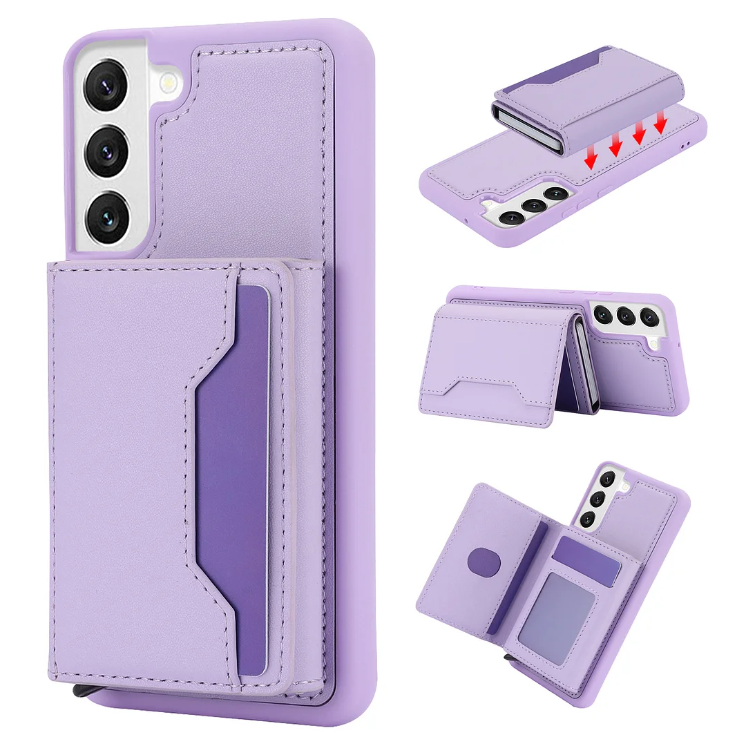 Detachable Magnetic Wallet Leather Phone Case With Cards Slot And Kickstand For Galaxy S22+/S22 Ultra/S23+/S23 Ultra