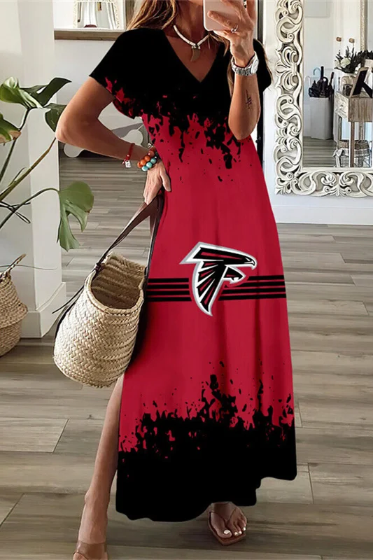 Atlanta Falcons
V-Neck Sexy Side Slit Long Dress