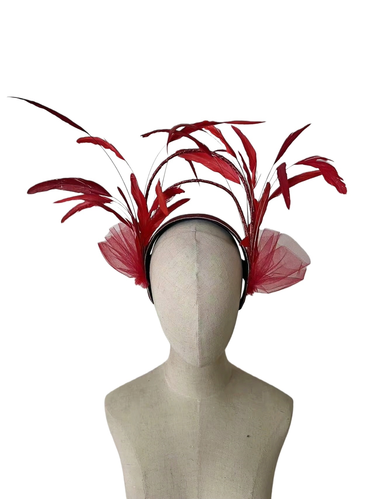 VCSHOES Feather headdress samba costume carnival halloween party bar performance hat makeup dance wings parade