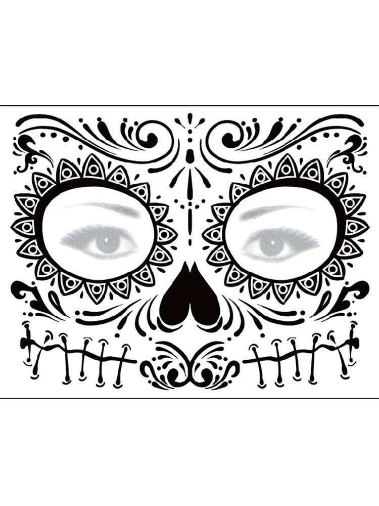 Sugar Skull Inspired Face Temporary Tattoo