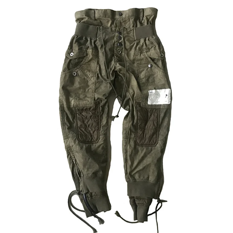 TIMSMEN Retro Fake Two-piece Heavy-duty Slim Casual Pants