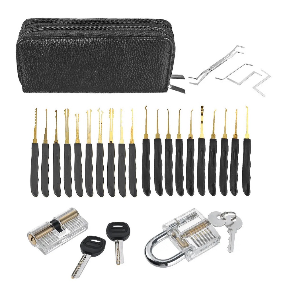 26pcs Locksmith Tools Practice Transparent Lock Kit With Broken Key Extract, 501 Original
26pcs Locksmith Tools Practice Transparent Lock Kit With Broken Key Extract, 501 Original