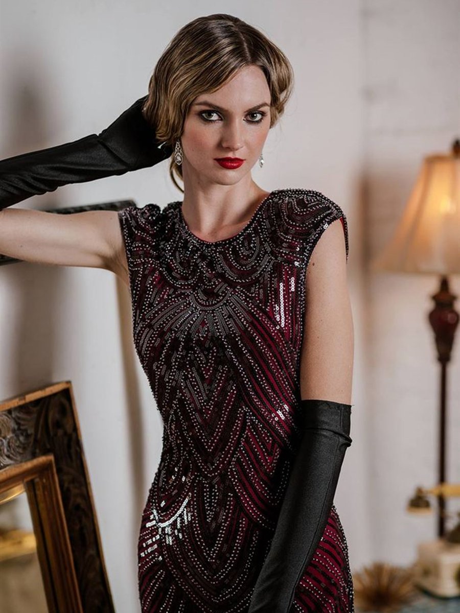 Z&X Women's Fringed Ballroom Costume Lace Round Neck Jamaica