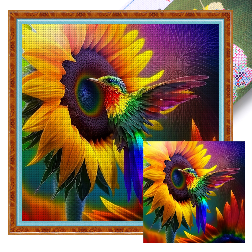 HUACAN New Diamond Embroidery Sunflower Cross Stitch Diamond