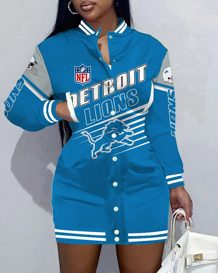 Detroit Lions
Limited Edition Button Down Long Sleeve Jacket Dress