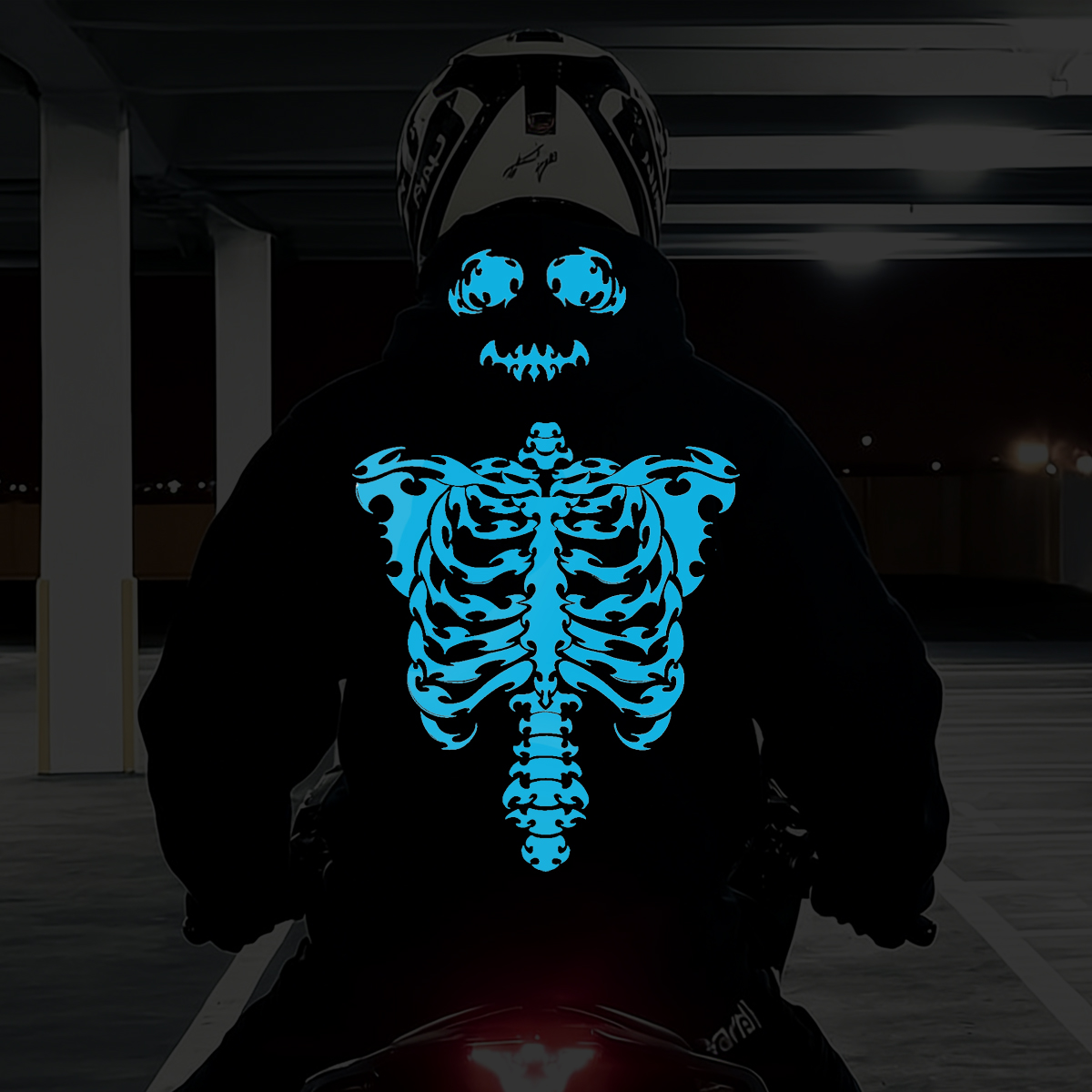 Luminous Skeleton Print Casual Hoodie