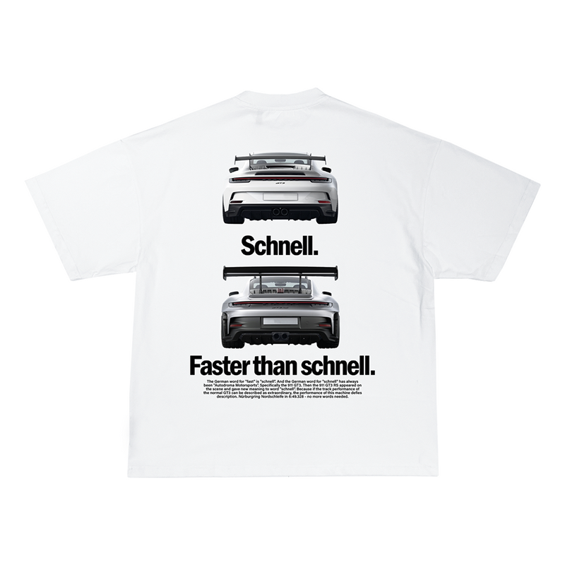 Schnell Faster Than Schnell Printed Men's Oversized T-shirts - Devcarry